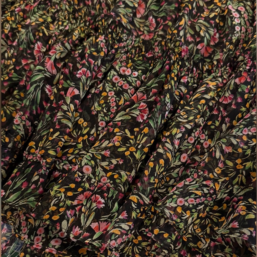 Misa Los Angeles Floral Pink and Black Mini Skirt - Picture 2 of 2